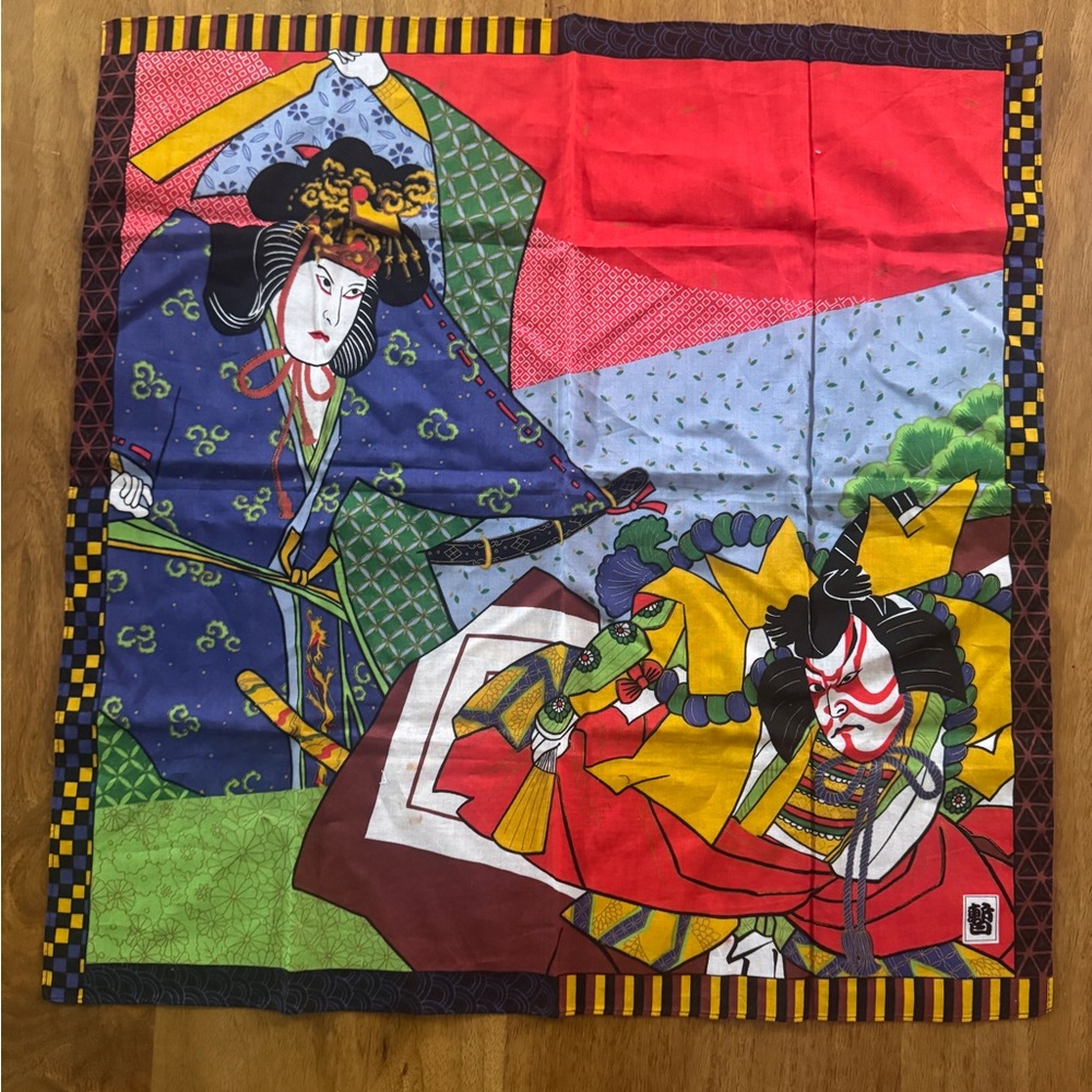 Vintage Japanese Art Scarf